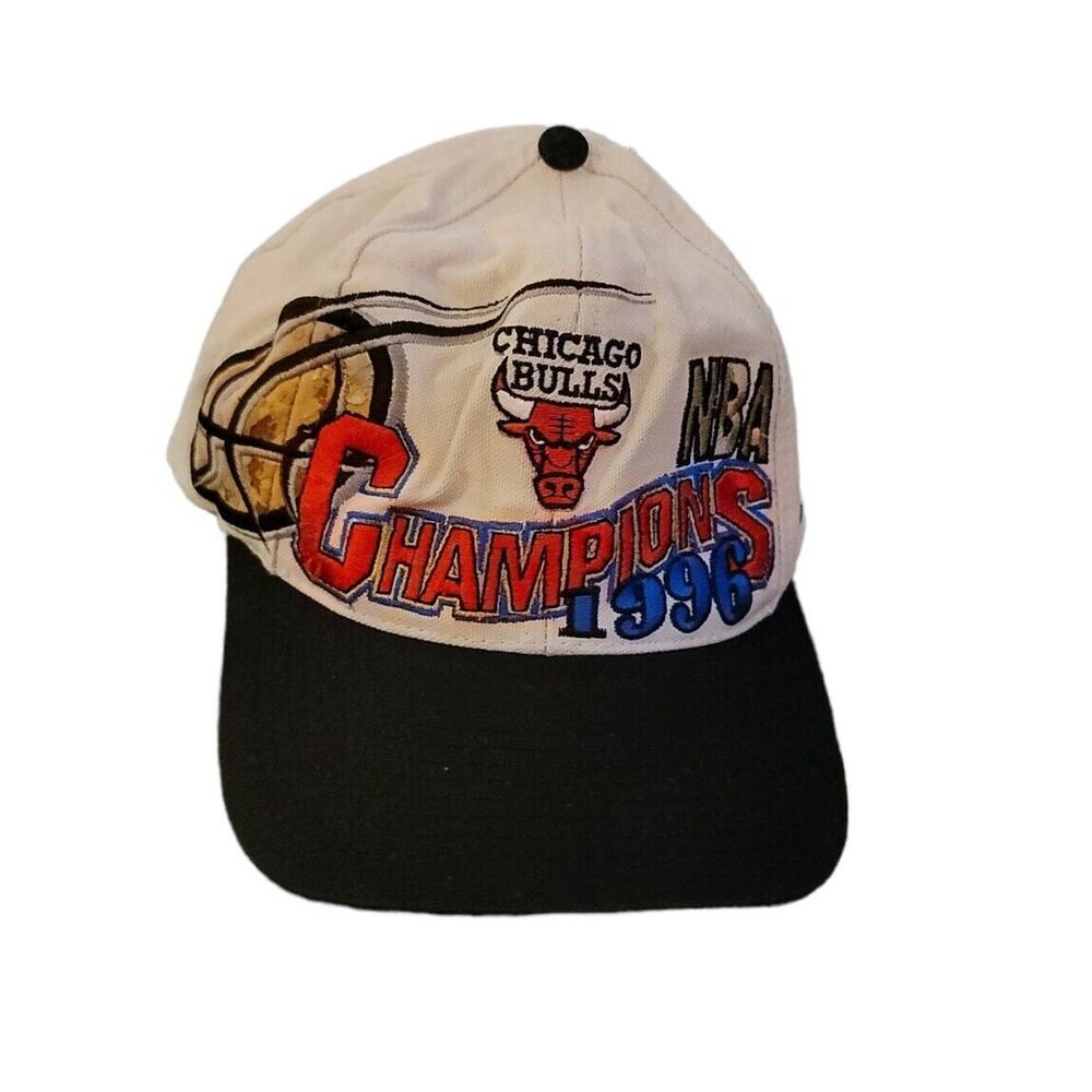EUC 1996 NBA Championship Chicago Bulls Snapback Hat Athletic Logo Jordan
